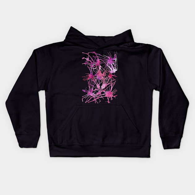 Violet Splash Doodle Kids Hoodie by Red Wolf